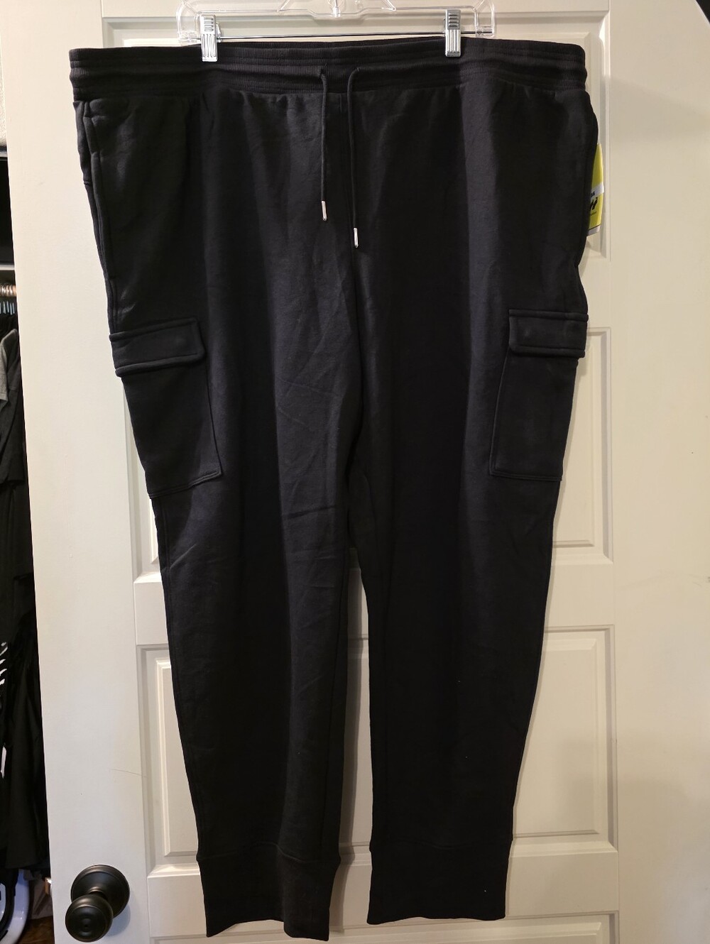 Mens XXL Cotton Fleece Black Joggers - All In Motion